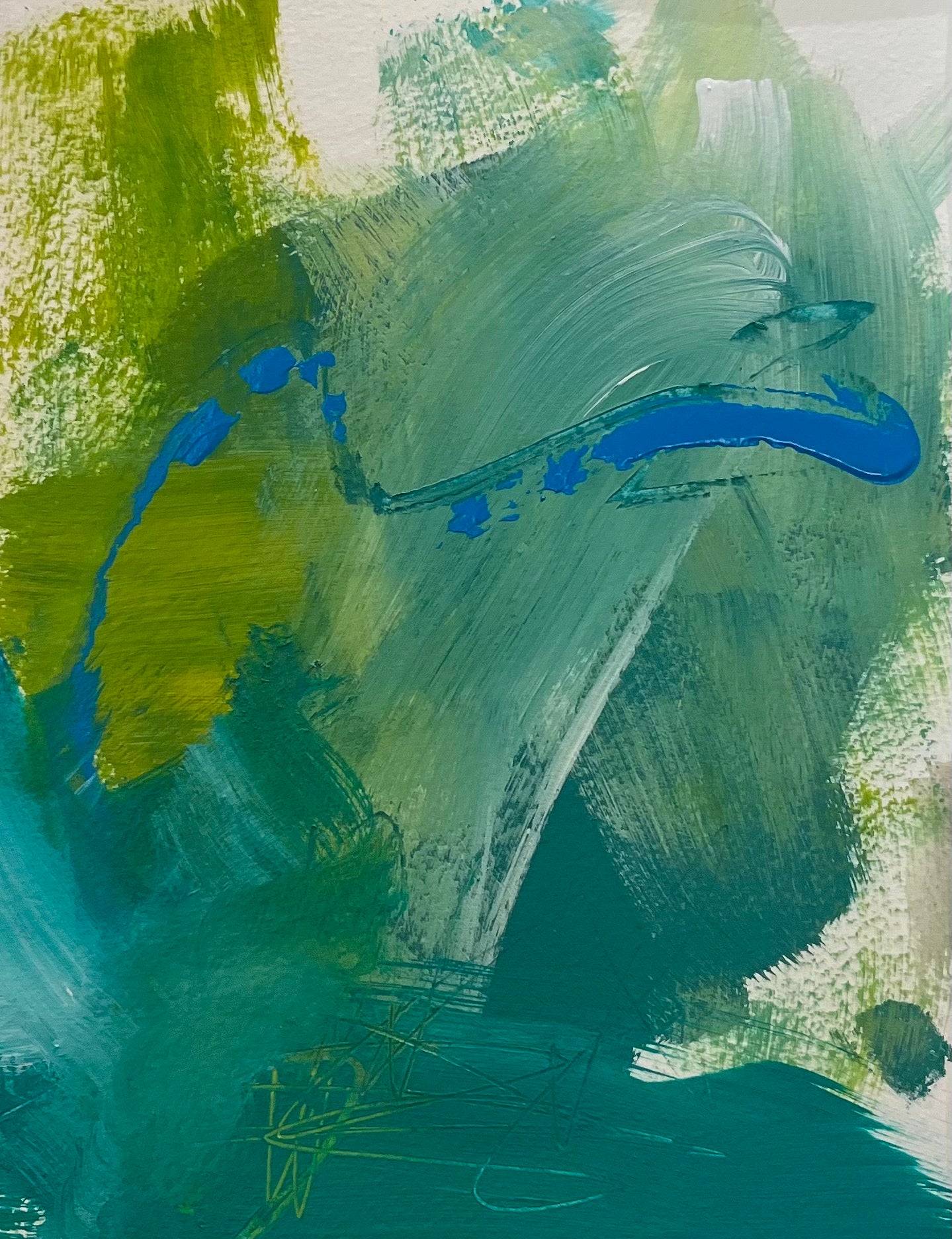 Aqua - Original Matted Painting