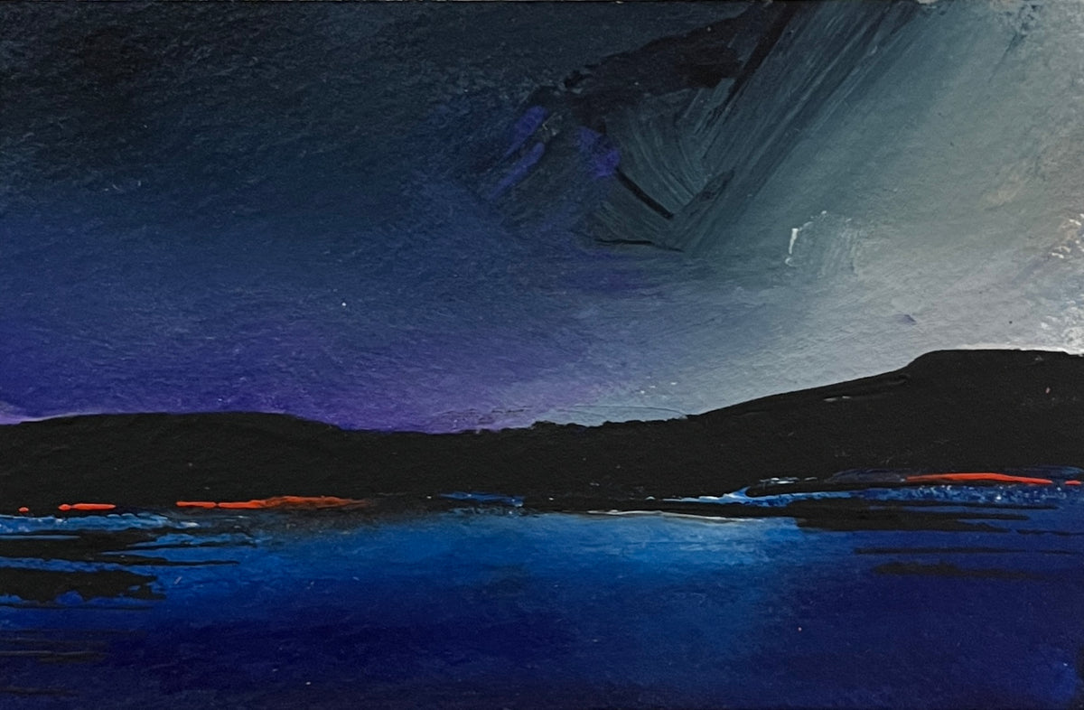 Midnight Paddle Board - Original Matted Painting