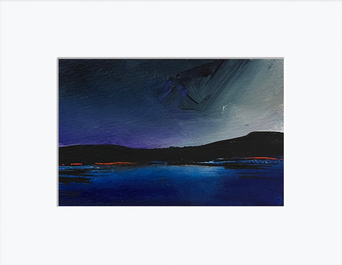Midnight Paddle Board - Original Matted Painting