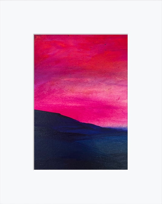 Indigo Dunes - Original Matted Painting